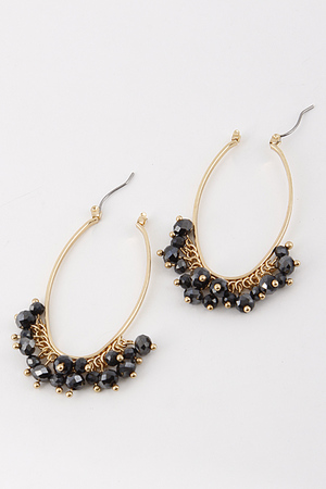 Oval Bead Hoop Earrings 6CBH2